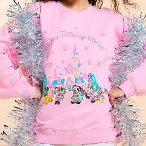 NWT Walt Disney World Santa Mickey Mouse and Friends Holiday Sweatshirt Small